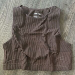 brown ribbed garage top